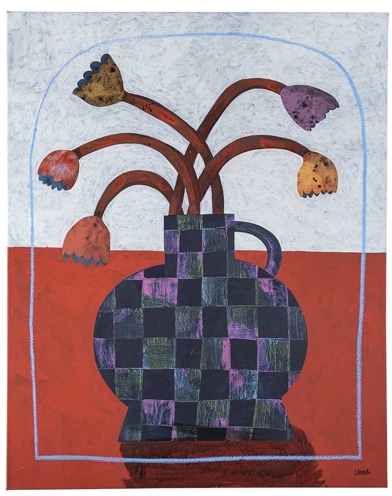 "Sonntag ist schwierig" | 100 x 80 cm | 2023 | Mischtechnik auf Leinen
